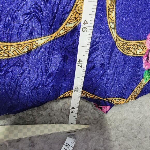 Vintage Terri Ellen Dress Size‎ 12 Purple Gold Floral Pleated Puffer Sleeves - Picture 3 of 8